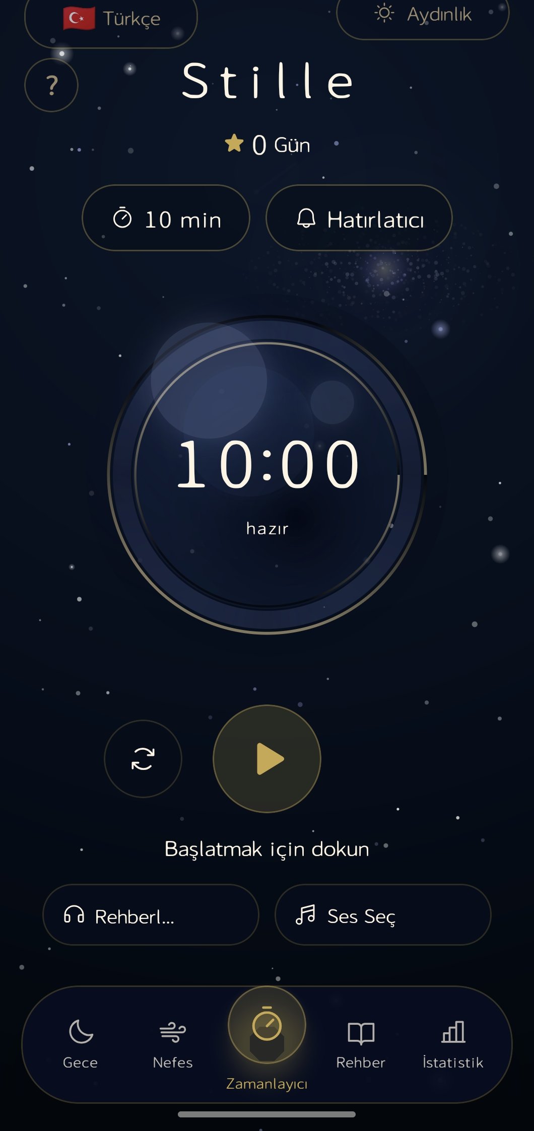 Gece modunda zamanlayıcı